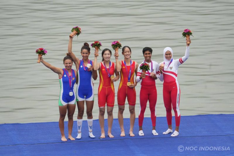 Tim Rowing menjadi cabang olahraga penyumbang medali pertama buat Tim Indonesia di Asian Games 2022 Hangzhou, Minggu (24/9).(Foto : NOC Indonesia)