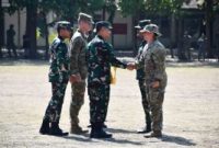 Penutupan Latgabma Super Garuda Shield 2023 dilakukan Kepala Staf Umum [Kasum] TNI, Letjen TNI Bambang Ismawan SE MM dan dihadiri sejumlah petinggi TNI, salah satunya Irdam V/Brawijaya, Brigjen TNI Abdul Rachman.