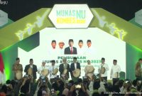 Presiden Jokowi saat membuka Munas-Konbes NU 2023, Senin (18/09/2023), di Jakarta. (Sumber: Tangkapan Layar)