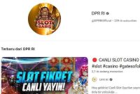 Akun Youtube DPR RI diretas dan menampilkan siaran langsung judi online, Rabu (6/9/2023) (Foto: Tangkap layar/ Youtube)
