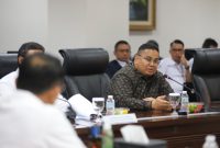 Ketua Bawaslu Rahmat Bagja dalam Rapat Koordinasi Pelaksanaan Layanan Skrining BPJS Kesehatan bagi Petugas Penyelenggaraan Pemilihan Umum 2024 di Jakarta, Senin (18/9/2023).
