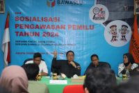 Anggota Bawaslu Puadi dalam Sosialisasi Pengawasan Pemilu 2024 di Bawaslu Kota Jakarta Selatan, Senin (11/9/2023)