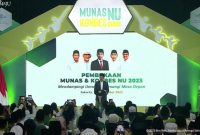 Presiden Jokowi saat membuka Munas-Konbes NU 2023, Senin (18/09/2023), di Jakarta. (Sumber: Tangkapan Layar)