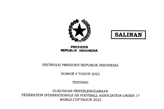 Inpres Dukungan Penyelenggaraan Piala Dunia FIFA U-17 2023
