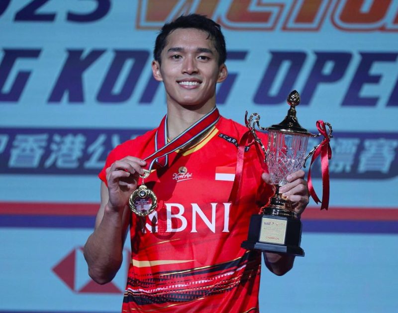 Tunggal Putra Indonesia, Jonatan Christie juara di nomor tunggal putra Hong Kong Open 2023 (Foto: PBSI)