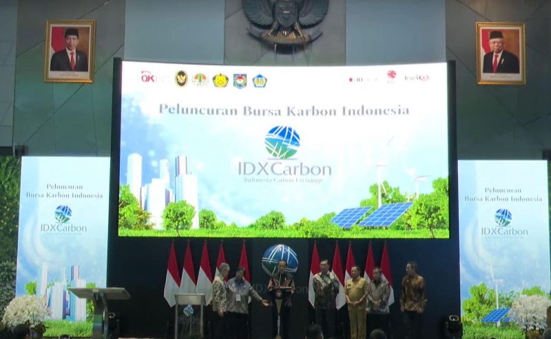 Pemerintah meluncurkan Perdagangan Perdana Bursa Karbon Indonesia, Selasa (26/9/2023) di Jakarta (Foto: tangkapan layar)