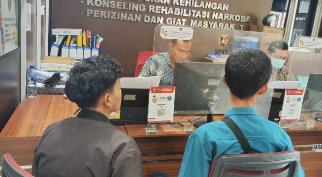 Julius Saputra (18) warga Kecamatan Plaju Palembang melapor ke SPKT Polrestabes Palembang terkait motornya raib disikat maling.