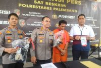 Kapolrestabes Palembang Harryo Sugihhartono dalam keterangan persnya terkait kasus penembakan, Sabtu 23 September 2023.