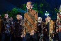 Presiden Joko Widodo dan Ibu Negara Iriana bersama Wakil Presiden Ma'ruf Amin dan Ibu Wury Estu Handayani hadir dalam acara 