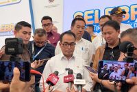 Menteri Perhubungan Budi Karya Sumadi saat memberikan keterangan pers