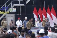 PJ Walikota Ratu Dewa menghadiri secara langsung kegiatan peresmian Sistem Pengelolaan Limbah Domestik Terpusat (SPALDT) oleh Presiden Jokowi di Sei Selayur, Kecamatan Kalidoni, Kota Palembang, Kamis 26 Oktober 2023.