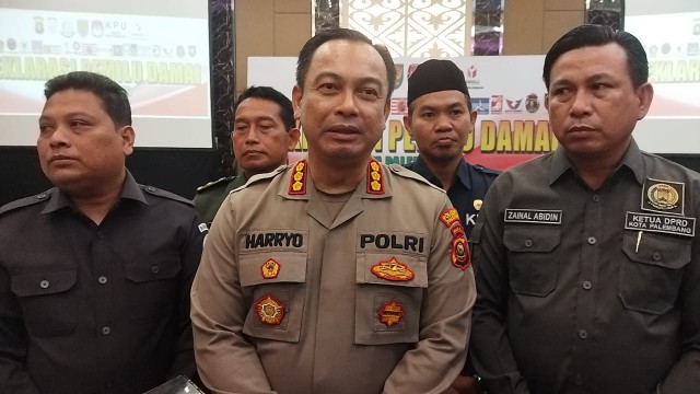 Kapolrestabes Palembang, Kombes Pol Harryo Sugihhartono dalam gelaran Deklarasi Pemilu Damai 2024