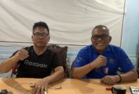 Ketua PWI DR H Firdaus Komar bersama Ketua DPD ABUJAPI Sumsel H Novembrino SE