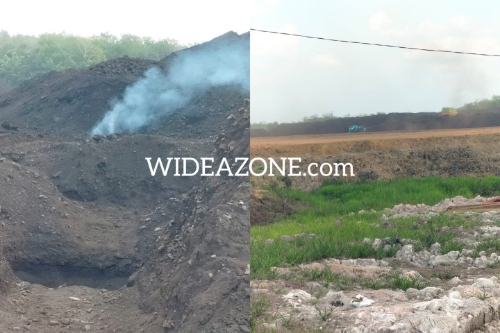 Swabakar yang terjadi di kawasan stockpile Batubara PT Servo Lintas Raya [SLR] di kawasan Kabupaten PALI