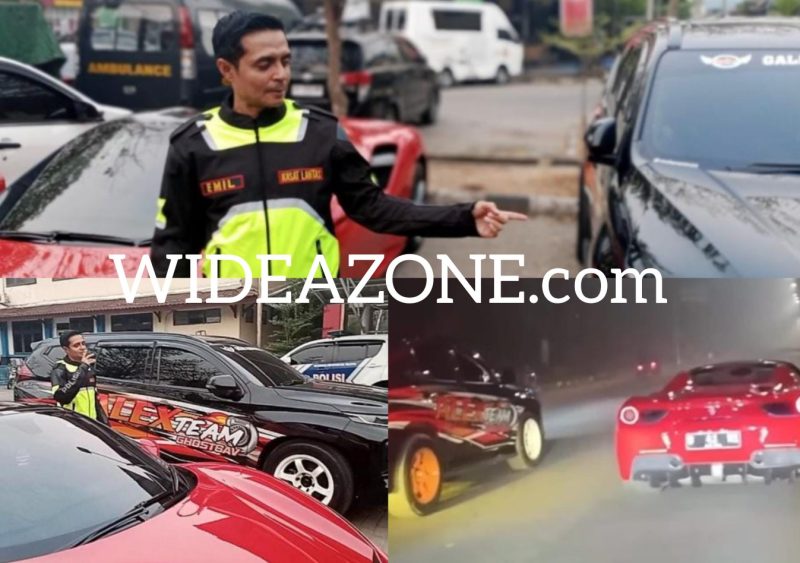 Aksi balap liar antara mobil Ferrari dan Pajero, pada Minggu 15 Oktober 2023 berhasil diidentifikasi dan diamankan Satuan Lalu Lintas (Satlantas) Polrestabes Palembang.,padaMinggu15Oktober2023berhasildiidentifikasidandiamankanSatlantasPolrestabesPalembang.