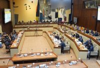 Ketua Bawaslu Rahmat Bagja, Anggota Bawaslu Paudi, Lolly Suhenty, dan Sekjen Bawaslu Ichsan Fuadi saat menghadiri Rapat Dengar Pendapat di Komplek DPR RI, Senin (20/11/2023).