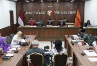 Sidang dugaan pelanggaran administrasi terkait keterwakilan 30 persen calon anggota legislatif (caleg) perempuan, Kamis, (23/11/2023).