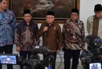 Wapres RI KH Ma'ruf Amin usai menghadiri acara Santripreneur Award 2023