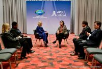 Menteri Keuangan RI Sri Mulyani menyempatkan diri untuk bertemu dengan Anna Bjerde, World Bank’s Managing Director for Operations