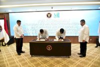 Kepala BNPT saat penandatanganan MoU dengan PT Maharani Saraswati Indonesia