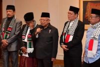Wapres RI KH Ma'ruf Amin dalam keterangan pers usai menghadiri Rapat Paripurna Dewan Pimpinan Majelis Ulama (MUI) Tahun 202