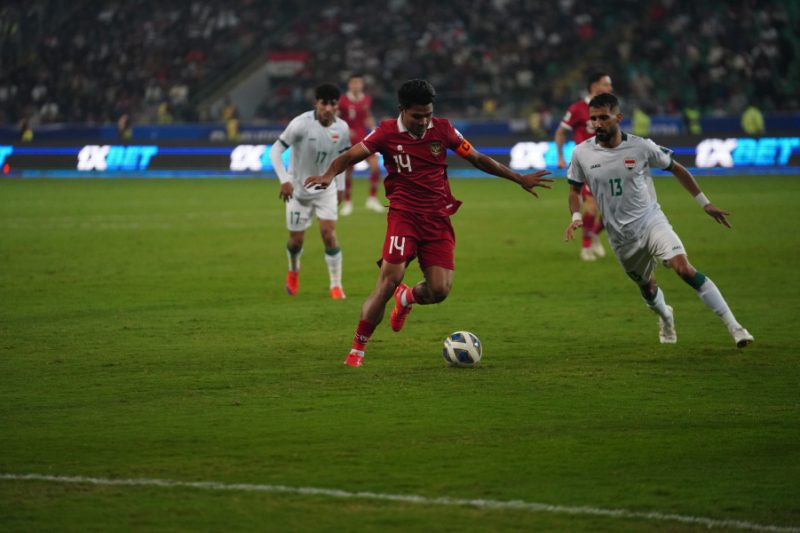 Timnas Indonesia saat melawan Timnas Irak pada kualifikasi Piala Dunia 2026