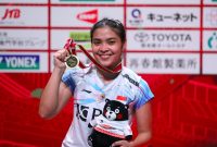 Gregoria Mariska Tunjung meraih gelar juara turnamen Kumamoto Masters 2023 (Japan Masters) (Foto: PBSI)