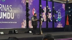 Ketua Bawaslu RI Rahmat Bagja di acara Rapat Koordinasi Nasional (Rakornas) Sentra Penegakan Hukum Terpadu (Gakkumdu) di Jakarta, Senin (27/11/23)