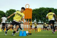 Timnas U-17 Indonesia saat menggelar sesi latihan