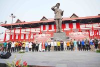 Kapolri Jenderal Listyo Sigit Prabowo, Panglima TNI Laksamana Yudo Margono bersama penyelenggara Pemilu, serta seluruh lapisan elemen masyarakat menggelar deklarasi Pemilu 2024 damai, Sabtu (11/11/2023)