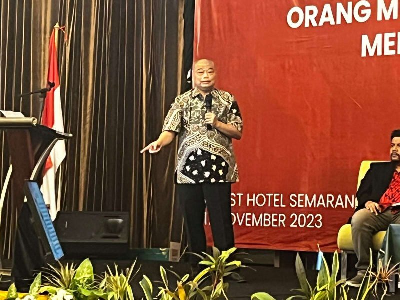 Staf Khusus Dewan Pengarah BPIP Antonius Benny Susetyo saat menjadi pembicara dalam sebuah seminar nasional. (Foto: BPIP)