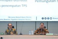 Ketua Bawaslu Rahmat Bagja saat menjadi narasumber Konferensi Wali Gereja Indonesia (KWI): Gambaran Pengawasan Pemilu 2024 di Jakarta, Selasa (7/11/2023)