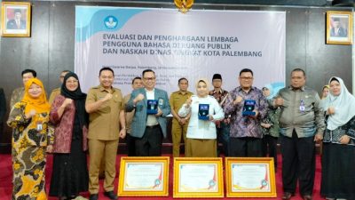 45 Lembaga Tingkat Kota Palembang Masuk Nominasi Balai Bahasa Sumsel, Berikut Pemenang 3 Kategori