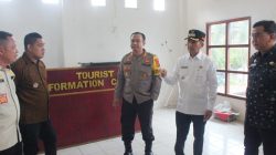 PJ Walikota Palembang H Ratu Dewa bersama Kapolrestabes Kombespol Harryo Sugihartono meninjau Posko Pengamanan di Kawasan Destinasi Wisata BKB