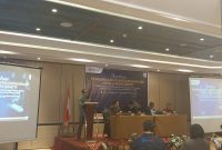 Koordinator Penanganan Pelanggaran dan Data dan Informasi, Ahmad Naafi SH Mkn saat membuka Sosialiasi Pengawasan Penyelenggaraan Pemilu Partisipatif, Selasa (21//11/2023) di The Alts Hotel Palembang
