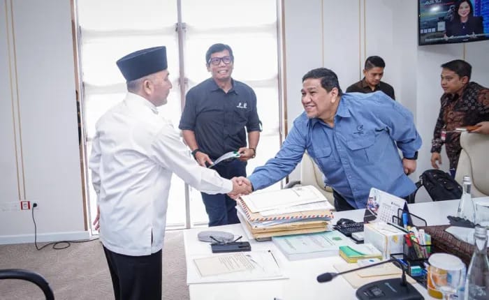 Senior Manager Field Relation & Security  Onshore Medco E&P Indonesia, Herman Fauzi saat diterima langsung oleh Pj Bupati Musi Banyuasin H Apriyadi Mahmud