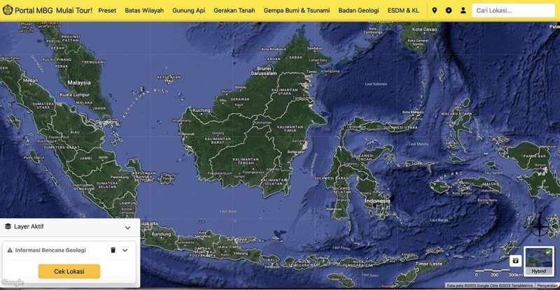 Tangkapan layar Portal Mitigasi Bencana Geologi (MBG)