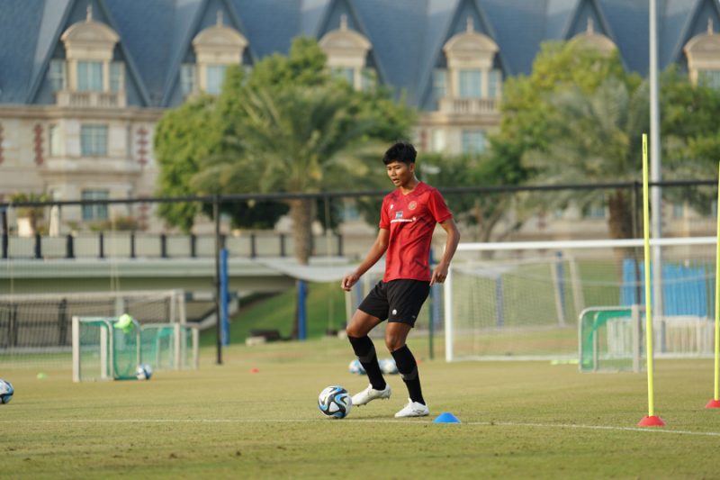 Pemain Persis Solo, Arkhan Kaka saat pemusatan latihan TImnas U-20 di Qatar