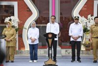Presiden RI Joko Widodo meresmikan empat Terminal Angkutan Massal Tipe A di Jawa Tengah dan Jawa Timur, Selasa (2/1/2024) di di Terminal Purworejo, Jawa Tengah