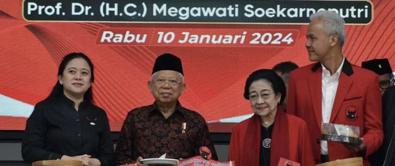 Wapres RI KH Ma’ruf Amin, Selasa (10/01/2024), menghadiri acara peringatan HUT ke-51 PDI Perjuangan