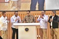 Menhub RI Budi Karya Sumadi saat meresmikan renovasi Gedung Auditorium Nusantara Sekolah Tinggi Ilmu Pelayaran (STIP) di Jakarta, Selasa (23/1/2024)