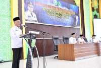 Kakanwil Kemenag Sumsel H Syafitri Irwan saat sambutan di acara Seleksi Petugas Haji Daerah (PHD) tahun 2024 