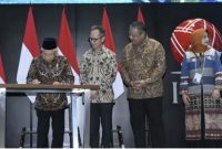KH Ma’ruf Amin menghadiri Pembukaan Perdagangan Bursa Efek Indonesia (BEI) Tahun 2024 di Main Hall Bursa Efek Indonesia, di Jakarta, Selasa (02/01/2024).