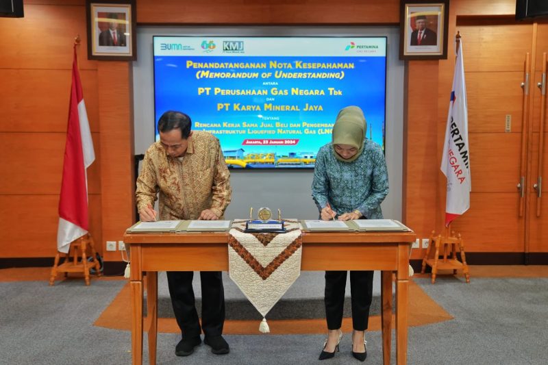 Penandatanganan MoU Pasokan LNG dari KMJ, Selasa (23/1/2024) di Kantor Pusat PGN 