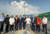 Menhub Budi Karya Sumadi saat mengunjungi dan berdiskusi dengan Pimpinan Pelabuhan Laem Chabang di Bangkok, Thailand, Jumat (9/2)
