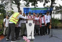 Menteri Perhubungan Budi Karya Sumadi meresmikan pengoperasian BISKITA Trans Bekasi Patriot