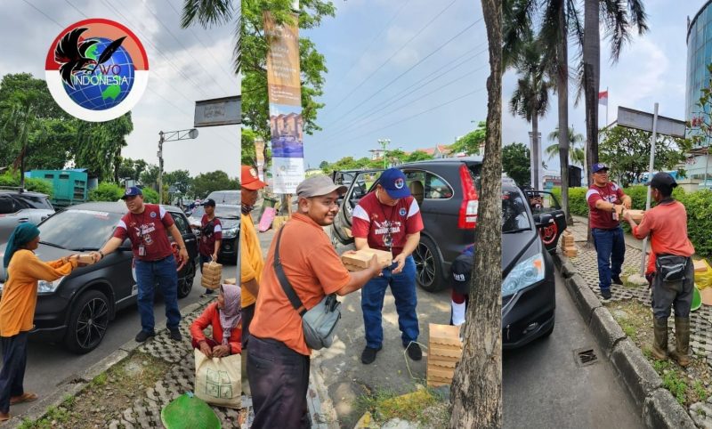 Aksi sosial Jumat berkah Warung Pers Indonesia pada Jumat 1 Maret 2024 di Kawasan Jababeka Cikarang Bekasi.