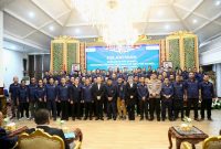 Penjabat (Pj) Gubernur Sumatera Selatan (Sumsel) Agus Fatoni menghadiri pelantikan Pengurus PWI Sumatera Selatan periode 2024-2029. Kegiatan ini berlangsung di Griya Agung, Palembang, Sumatera Selatan, Senin 25 Maret 2024.