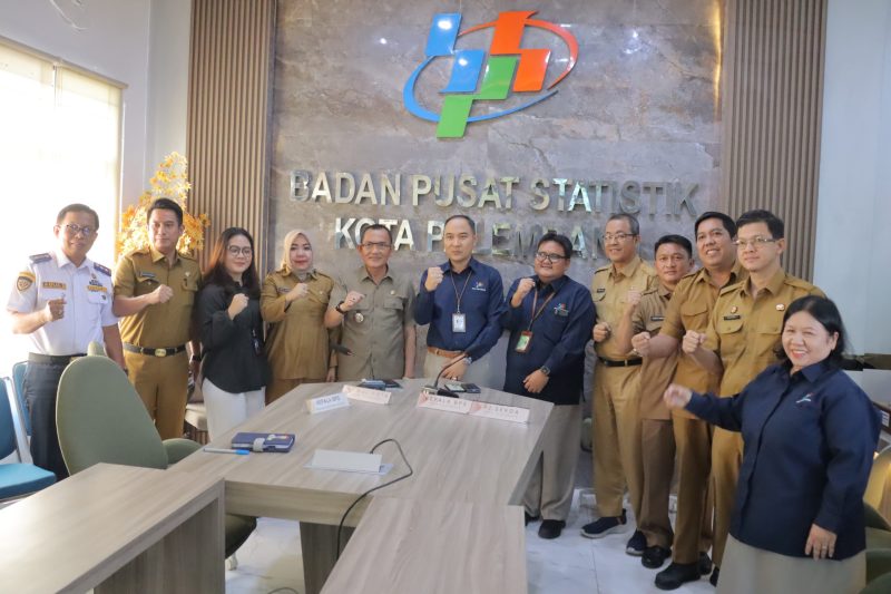 Agenda rilis berita resmi Badan Pusat Statistik [BPS] Kota Palembang yang dihadiri langsung oleh Pj Sekda Gunawan di Kantor BPS Kota Palembang, Senin 1 April 2024.
