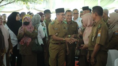 Halalbihalal antara Pj Walikota Ratu Dewa bersama seluruh ASN di Rumah Dinas [Rumdin] Walikota, Jalan Tasik Palembang, Selasa 16 April 2024.